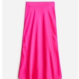 J Crew Vibrant Satin Pink Women's Skirt